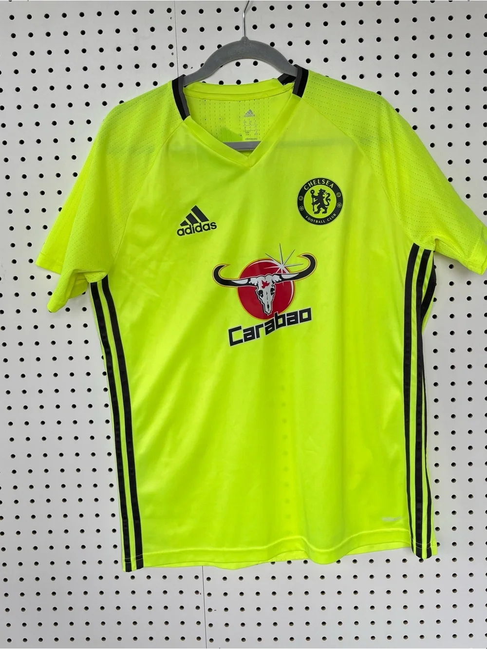 2016-2017 Adidas Carabao Cup Jersey Chelsea Neon Yellow Size Large